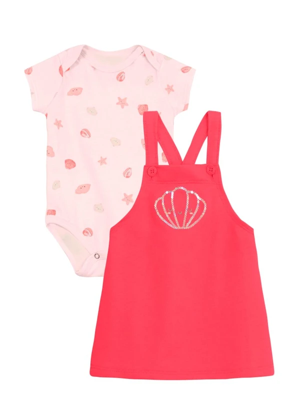 Brandili - Conjunto Bebê Menina de Conchinha Rosa