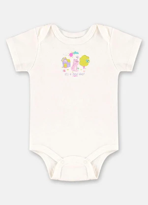 Up Baby - Conjunto Bebê Menina em Suedine Branco - UP BABY