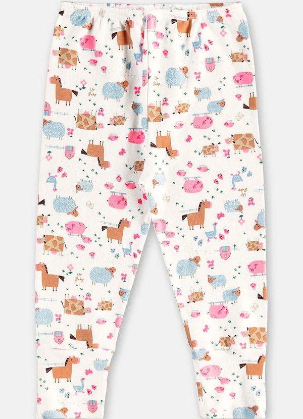 Up Baby - Conjunto Bebê Menina em Suedine Branco 3