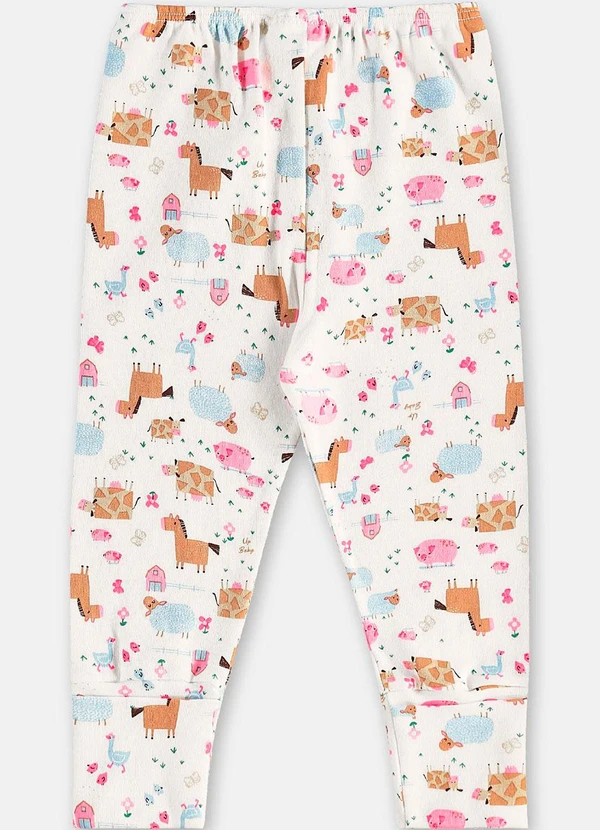 Up Baby - Conjunto Bebê Menina em Suedine Branco 5