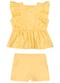 Elian - Conjunto Bebê Menina Floral Devorê Bege - variação: Amarelo