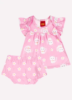 Kyly - Conjunto Bebê Menina Gatinhos Rosa - KYLY