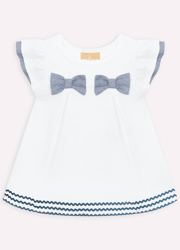 Milon - Conjunto Bebê Menina Laço Branco 2