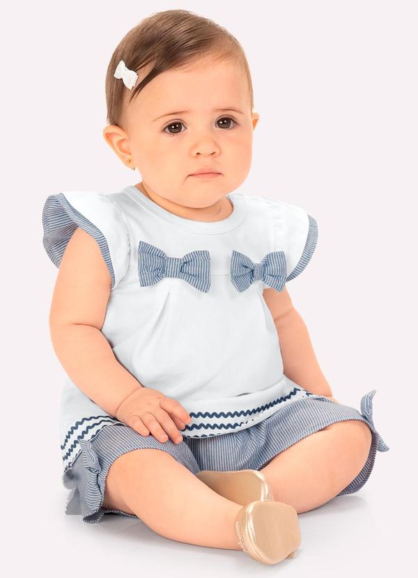 Milon - Conjunto Bebê Menina Laço Branco 4