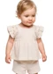 Colorittá - Conjunto Bebê Menina Malha Tricô Bordada Bege - variação: Bege