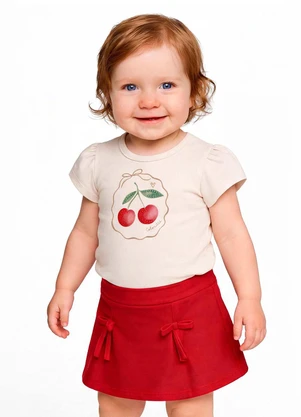 Colorittá - Conjunto Bebê Menina Manga Curta Cereja Vermelho - COLORITTÁ