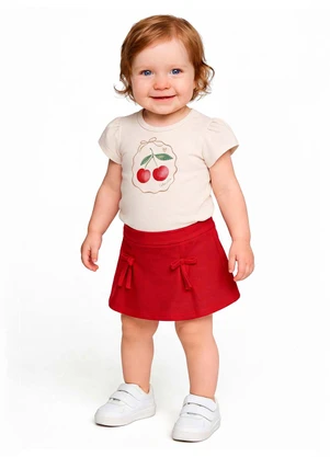 Colorittá - Conjunto Bebê Menina Manga Curta Cereja Vermelho - COLORITTÁ