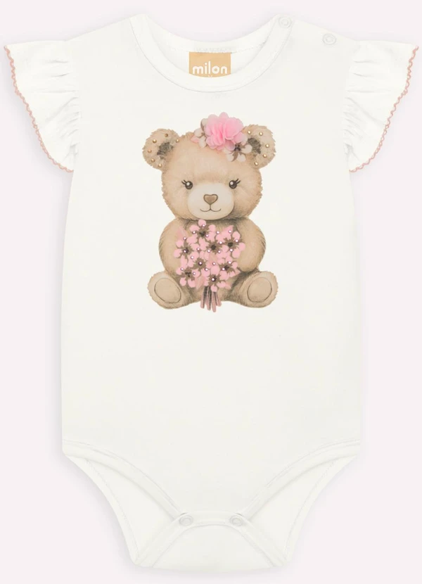 Milon - Conjunto Bebê Menina Ursinho Off White 2