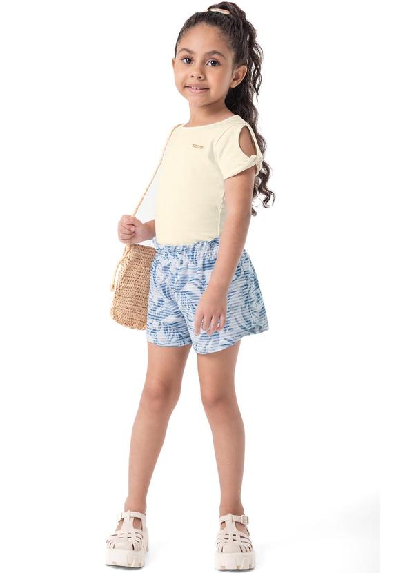 Carinhoso - Conjunto Bege Clochard Folhagens Menina