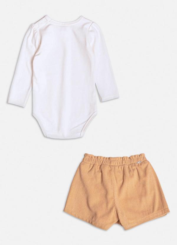 Momi - Conjunto Bege com Estampa de Urso Branco 2