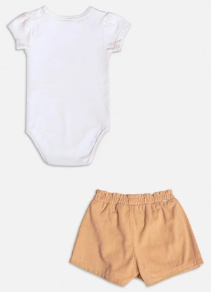 Momi - Conjunto Bege com Estampa de Urso Branco - MOMI