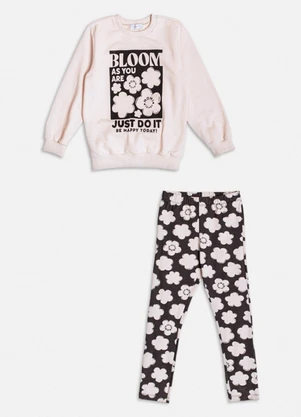 Momi - Conjunto Bege com Estampa Florida Bege - MOMI