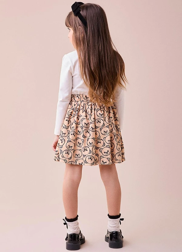 Momi - Conjunto Bege com Monograma de Ursinho Branco 2