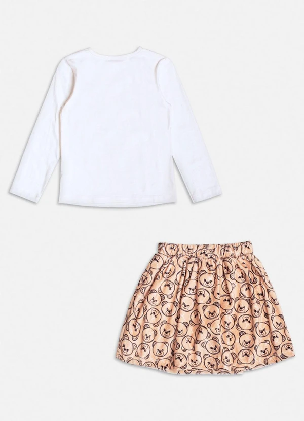 Momi - Conjunto Bege com Monograma de Ursinho Branco 5