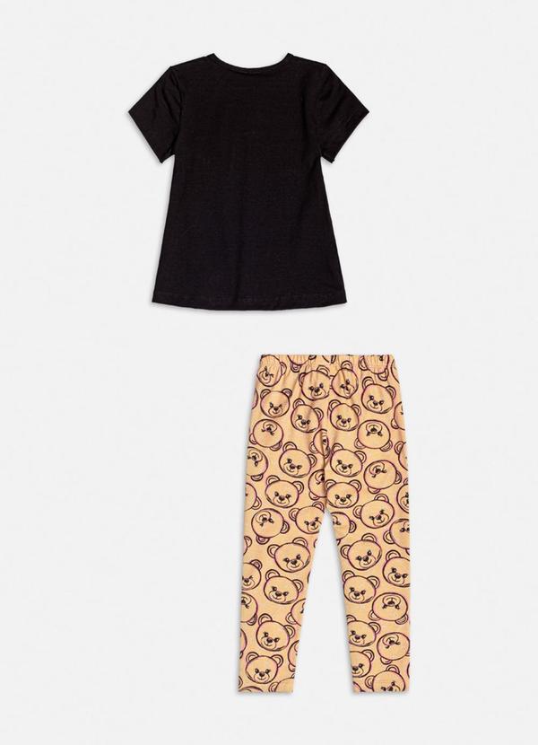 Momi - Conjunto Bege com Patch de Ursinho Preto 2