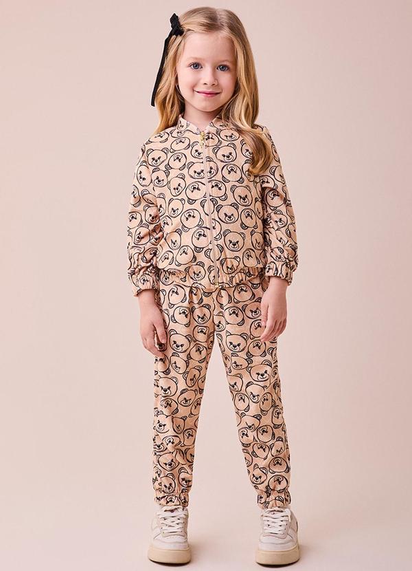 Momi - Conjunto Bege de Plush com Ursinhos Bege