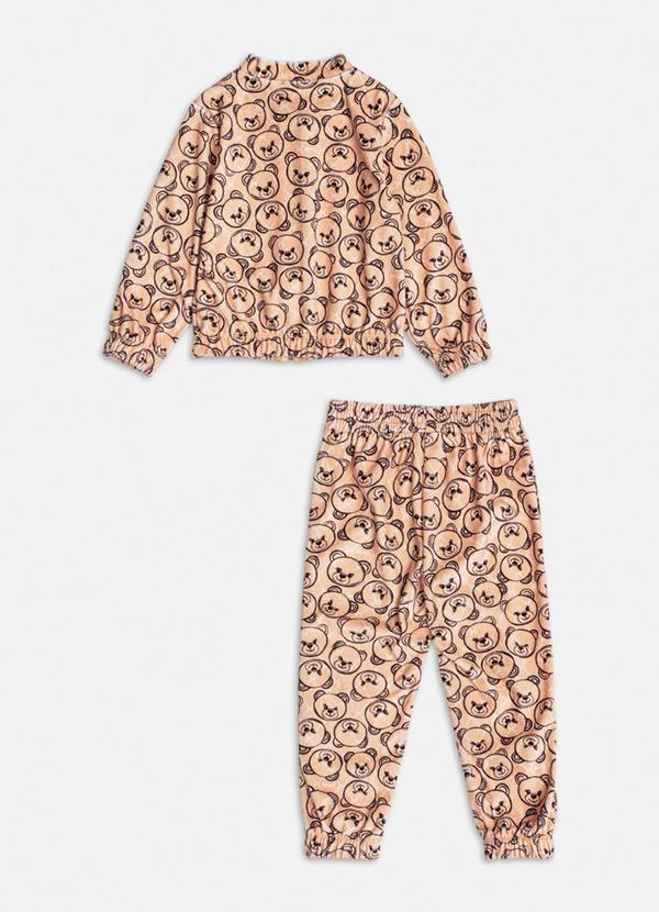 Momi - Conjunto Bege de Plush com Ursinhos Bege 4