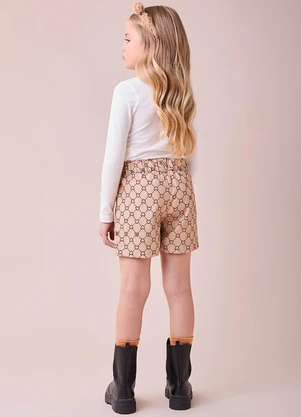 Momi - Conjunto Bege de Ursinho com Strass Branco - MOMI