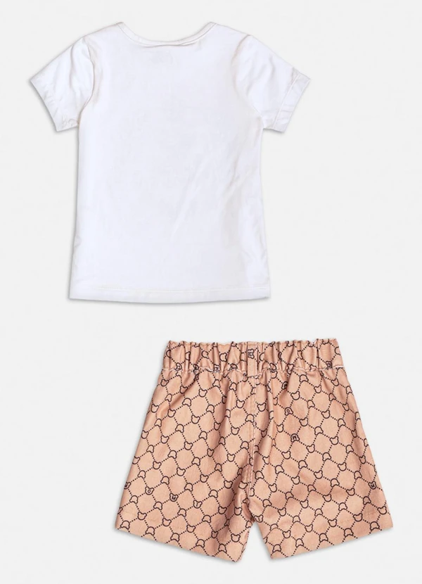 Momi - Conjunto Bege de Ursinho com Strass Branco 2