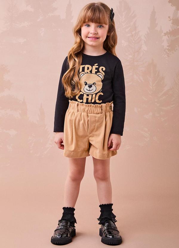 Momi - Conjunto Bege de Ursinho com Strass Preto 3