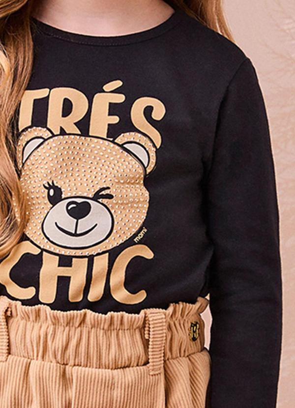 Momi - Conjunto Bege de Ursinho com Strass Preto 5