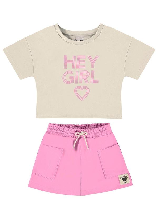 Malwee Kids - Conjunto Bege Hey Girl Menina