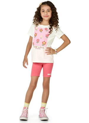 Marlan - Conjunto Bermuda Ciclista e Blusa Bege - MARLAN