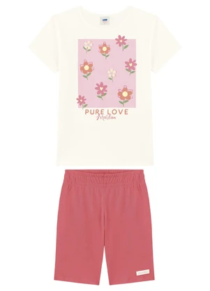 Marlan - Conjunto Bermuda Ciclista e Blusa Bege - MARLAN
