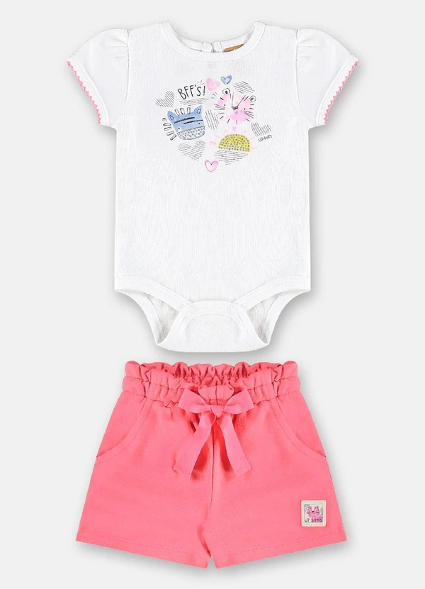 Up Baby - Conjunto Bff para Bebê Menina Up Baby Branco