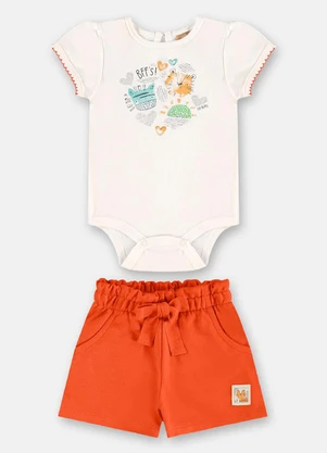 Up Baby - Conjunto Bff para Bebê Menina Branco - UP BABY
