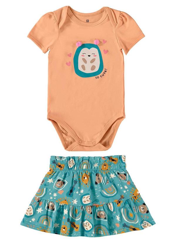 Malwee Kids - Conjunto Bichinho com Pompom Menina Laranja