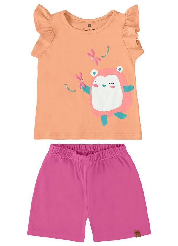 Malwee Kids - Conjunto Bichinho em Puff Menina Laranja
