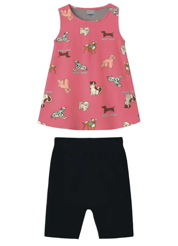 Malwee Kids - Conjunto Bichinhos em Malha Rosê 1