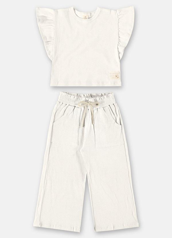 Up Baby - Conjunto Bio Sustentável Menina Off White