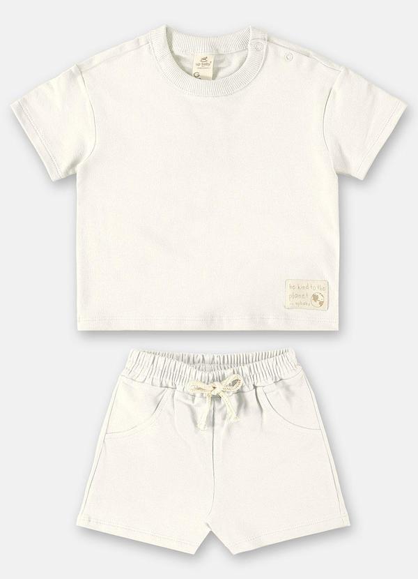 Up Baby - Conjunto Bio Sustentável Menino Off White