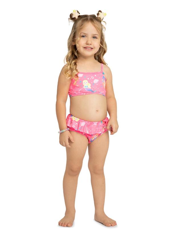 Marlan - Conjunto Biquini em Malha Proteção Uv Rosa