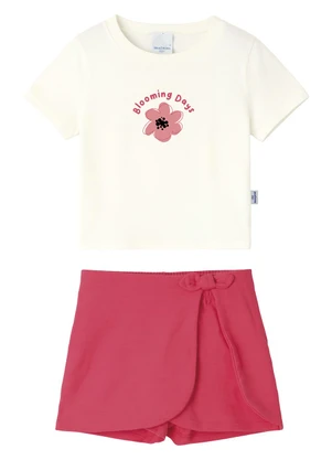 Malwee Kids - Conjunto Blooming Days Trabalhada Off White - MALWEE KIDS