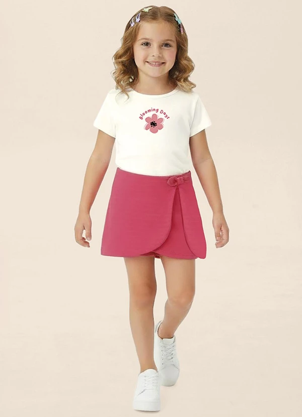 Malwee Kids - Conjunto Blooming Days Trabalhada Off White