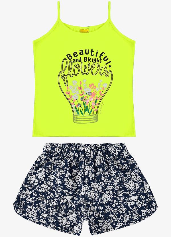 Rovi Kids - Conjunto Blusa Alça com Shorts Verde
