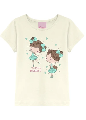 Duduka - Conjunto Blusa Bailarina e Short Saia  Bege - DUDUKA