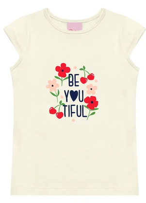 Duduka - Conjunto Blusa Be You Tiful e Short Saia Bege - DUDUKA
