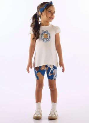 Up Baby - Conjunto Blusa Bermuda Branco - UP BABY