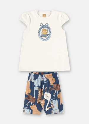 Up Baby - Conjunto Blusa Bermuda Branco - UP BABY