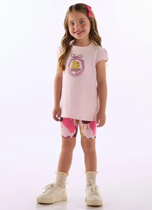 Up Baby - Conjunto Blusa Bermuda Rosa - UP BABY