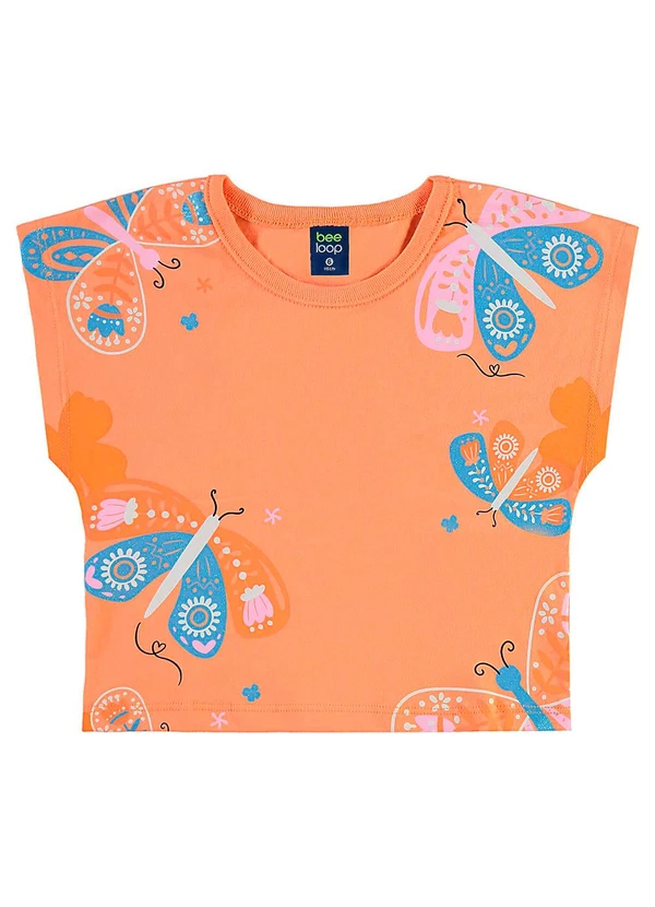 Bee Loop - Conjunto Blusa Borboleta e Short Laranja 3