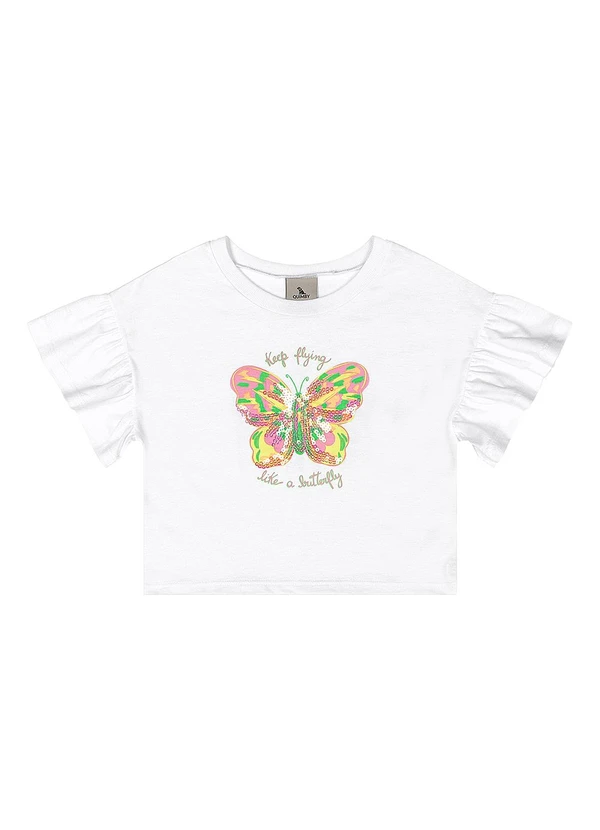 Quimby - Conjunto Blusa Borboleta Short Laise Branco 3
