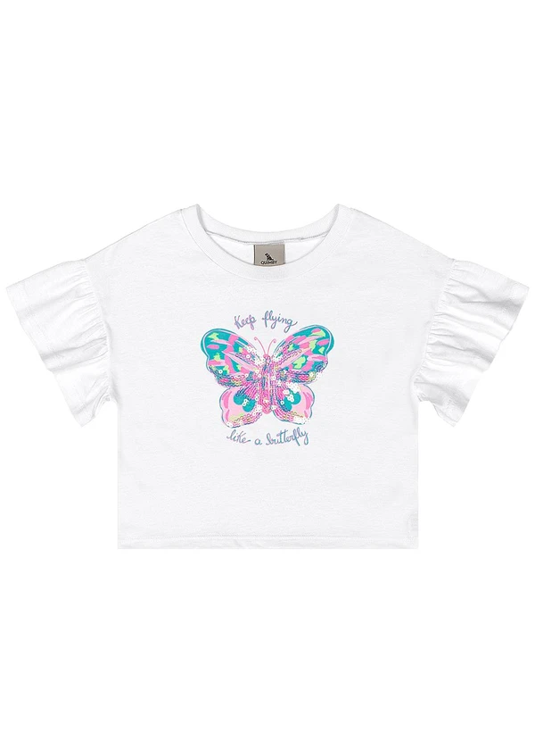 Quimby - Conjunto Blusa Borboleta Short Laise Branco 3