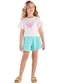 Quimby - Conjunto Blusa Borboleta Short Laise Branco - variação: Branco