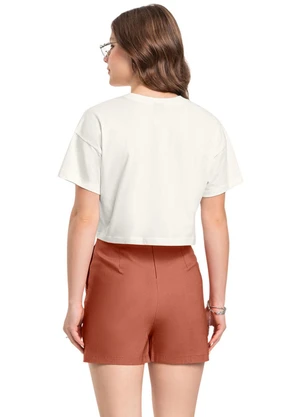 Conjunto Blusa Boxy e Short-Saia Gloss Branco - GLOSS