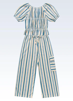 Fakini Kids - Conjunto Blusa/Calça Azul - FAKINI KIDS